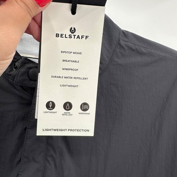 Belstaff Black Samford Blouson Full Zip Ripstop Jacket size 48 Men’s Biker Style - Picture 11 of 16